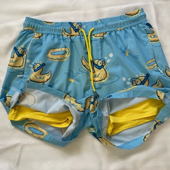 Mens Swim Shorts with Liner Quick Dry with Zipper Pockets Size Large - Picture 3 of 9